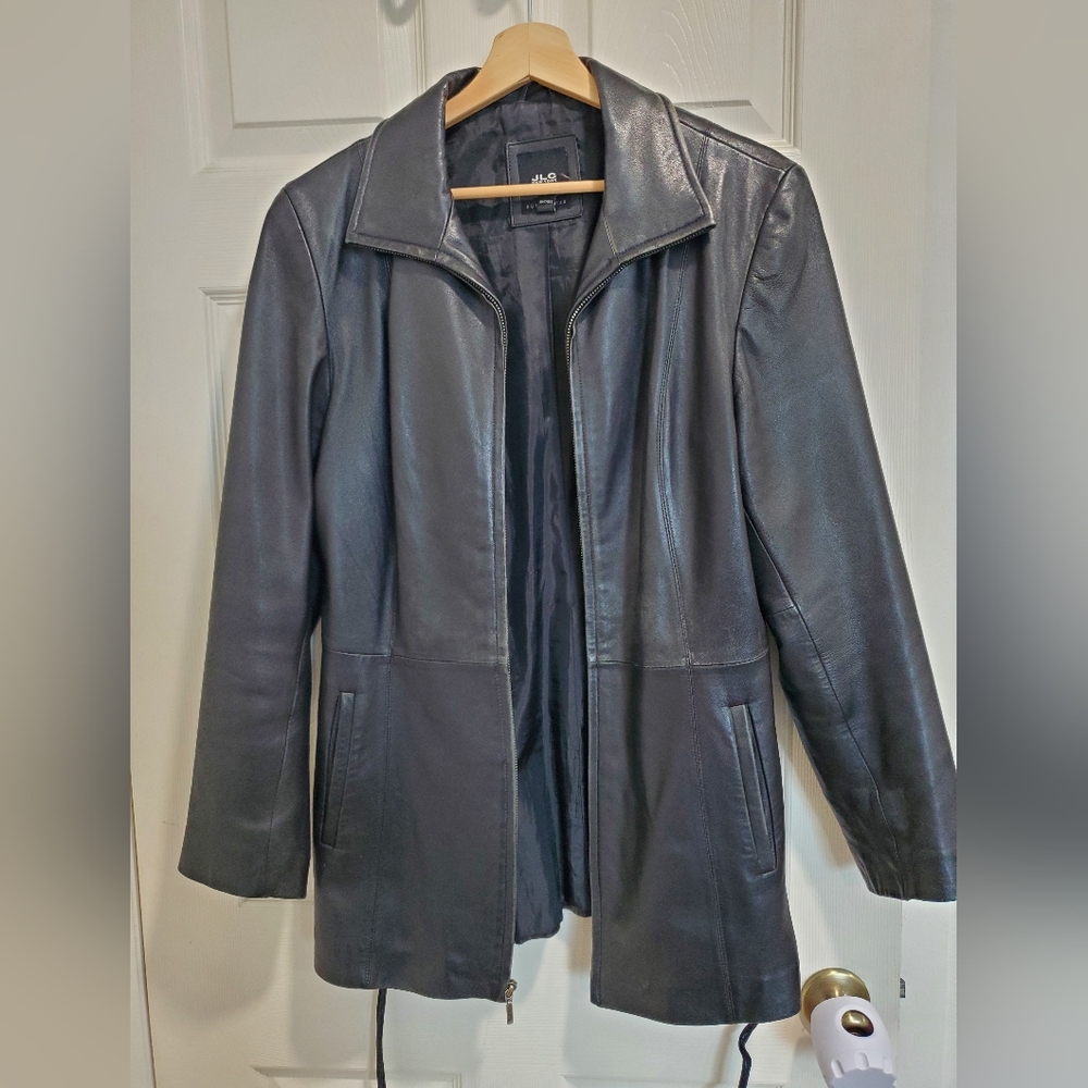 JLC New York Outerwear Black Butter Soft Leather Coat Jacket M